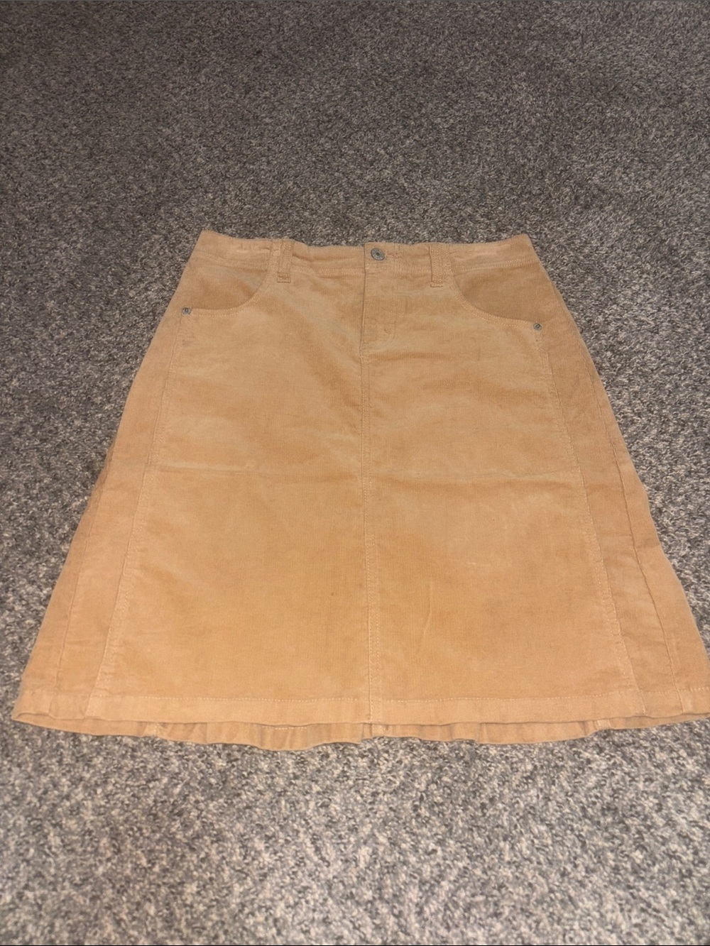Women's Tan Corduroy A-Line Skirt